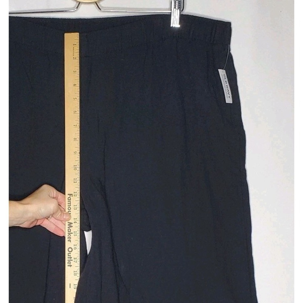 Old Navy Demi Wide Leg Pants Women XXL Black Elastic Waist Pocket - Picture 8 of 11